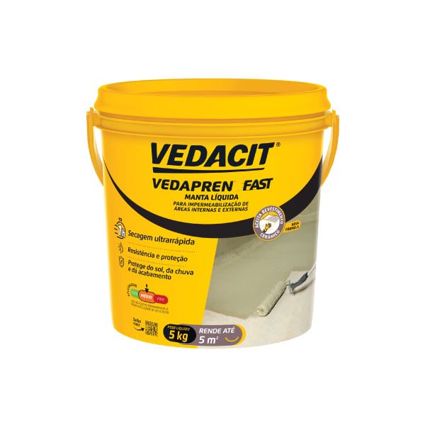 Manta Líquida Vedapren Fast Branco 5kg Vedacit - Ref.121859