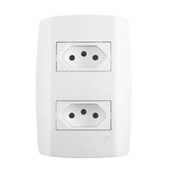 Tomada Embutir 10a Dupla Branca Slim Ilumi - Ref.80120