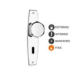 FECHADURA EXTERNA BOLA FIXA ESP SOFT CROM SILVANA