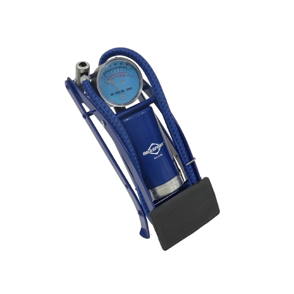Bomba De Ar Pedal C/Pedal E Manometro Brasfort - Ref.8406