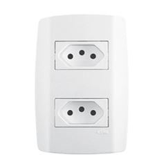 Tomada Embutir 20a Dupla Branca Slim Ilumi - Ref.80121