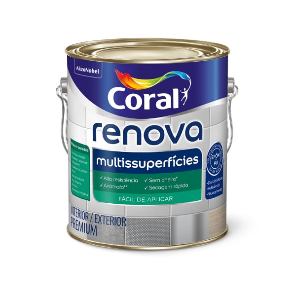 Tinta Epóxi Acetinado Renova Multissuperfícies Base Água Branco 3,6L Coral - Ref.5208360