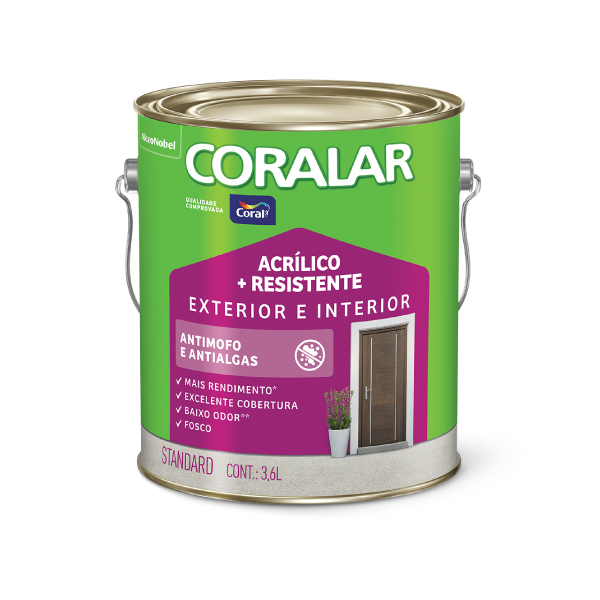 Tinta Fosco Coralar Acrílico Mais Resistente 3,6L Branco - Ref.5207322