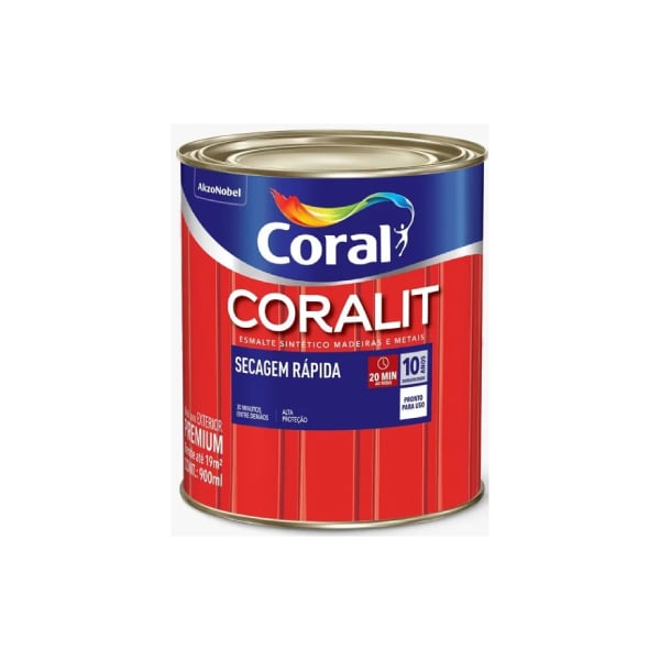 Esmalte Sintético Coralit Secagem Rápida Brilhante Laranja Cítrico Coral - Ref.5202955