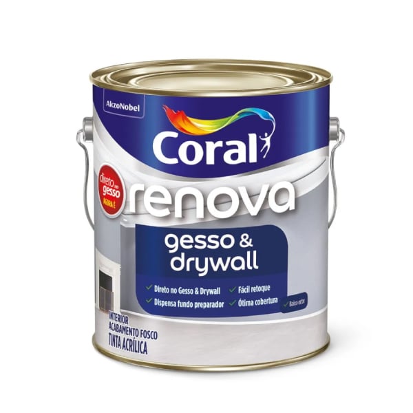 Tinta Fosco Renova Gesso Drywall 3,6L Branco Coral - Ref.5202490