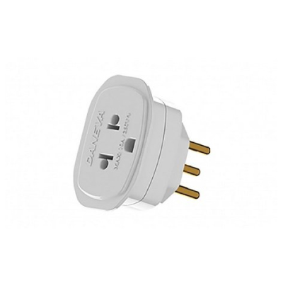 Pino Adaptador 2p+T 10a Universal Branco Daneva - Ref.DN1661