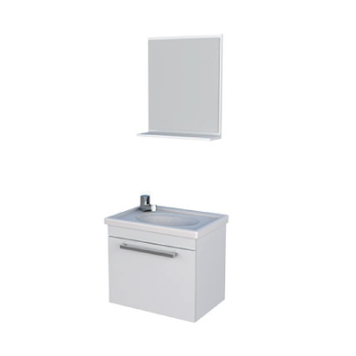 Gabinete Mdf P/ Banheiro Kit Ágata 45 Branco/Branco Cozimax - Ref.P87230