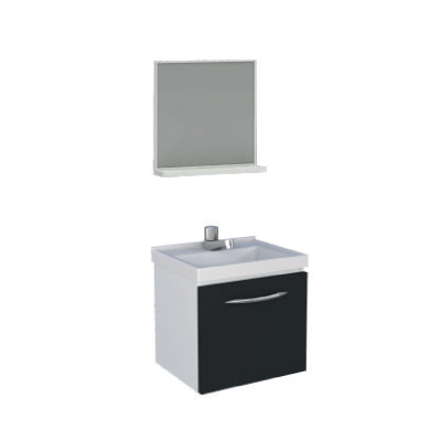 Gabinete Aço P/ Banheiro Pitanga 40 Branco/Preto Cozimax - Ref.87210