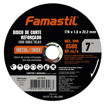 Disco De Corte Metal 7” Famastil - Ref.80.06