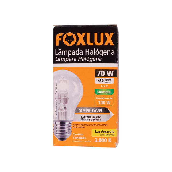 Lampada Halogena Clássica 127vx70w Foxlux - Ref.HC70.1