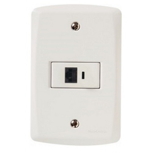 Tomada Embutir para Rede Lux2 Rj45 Branca Tramontina - Ref.57145022