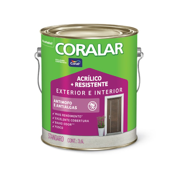 Tinta Fosco Coralar Acrílico Mais Resistente 3,6L Areia - Ref.5271672