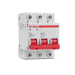 DISJUNTOR DIN TRIPOLAR CURVA C 50A STECK - Ref.SDD63C50