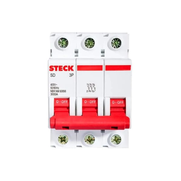 Disjuntor Din Tripolar Curva C 125a Steck - Ref.SDD3C125