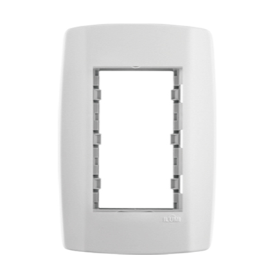Placa 4x2 com Suporte 3 Módulos Branca Slim Ilumi - Ref.82100