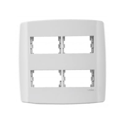 Placa 4x4 com Suporte 4 Módulos Branca Slim Ilumi - Ref.83070