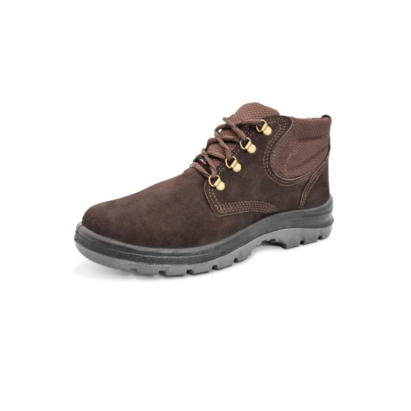 Botina Couro Amarrar Nobuck Biden Café S/Bico 42 Cartom - Ref.003960