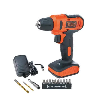 Parafusadeira / Furadeira 3/8” 12v C/Acessórios Bateria Bivolt Black Decker - Ref.LD12S-BR