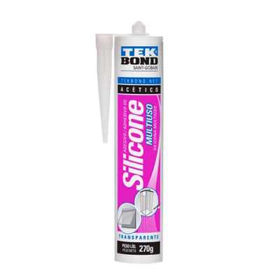 Adesivo Silicone Acético Multiuso Transparente 270g Tekbond - Ref.22034008100