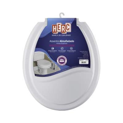 Assento Sanitário Almofadado Cinza Claro Herc - Ref.2386