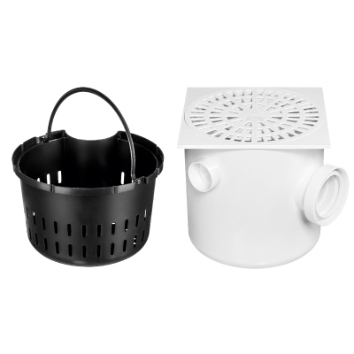 Caixa Sifonada Quadrada 03 Entradas Grelha E Cesto Herc - Ref.2311