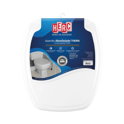 Assento Sanitário Almofadado Premium Thema Branco Herc - Ref.2395