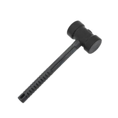 Martelo De Borracha C/Cabo Plástico 60mm Preto Roma - Ref.7160