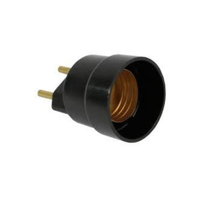 Bocal Adaptador E27 C/Pino Preta C/10 Ilumi - Ref.1701PCT