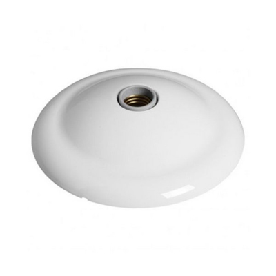 Plafon C/Bocal Porcelana Decorativo 100w Branco Ilumi - Ref.18095