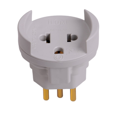 Pino Adaptador 2p+T  10a Cinza C/10 Ilumi - Ref.1209PCT