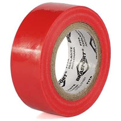 Fita Isolante Antichama 10mx19mm Vermelha Brasfort - Ref.8650