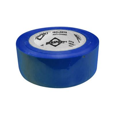 Fita Isolante Antichama 10mx19mm Azul Brasfort - Ref.8647