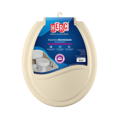Assento Sanitário Almofadado Bege Herc - Ref.2388