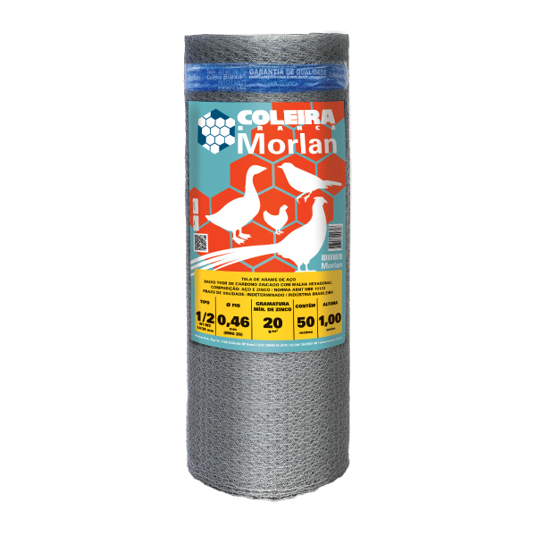 Tela Hexagonal Viveiro Arame 26x1,00m Morlan - Ref.971