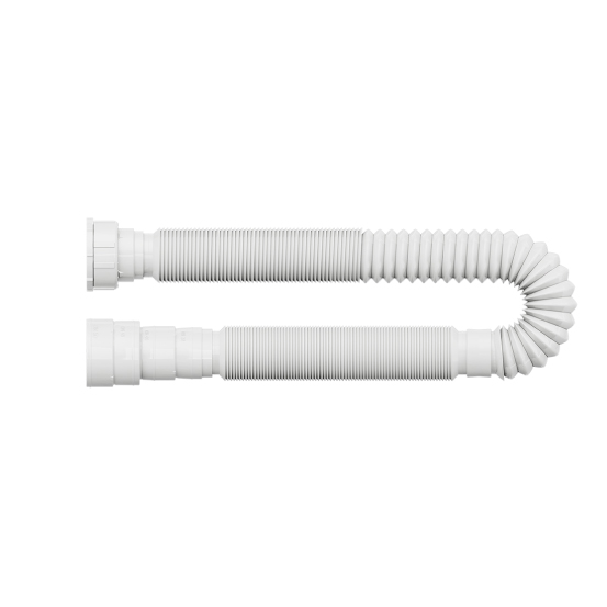 Sifão Sanfonado Simples Universal Branco Longo 1500mm Blukit - Ref.030129-425