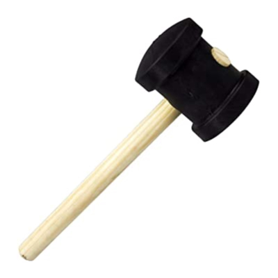 Martelo De Borracha C/Cabo Madeira 40mm Preto Thompson - Ref.417