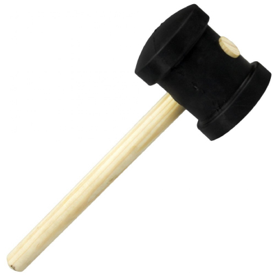Martelo De Borracha C/Cabo Madeira 60mm Preto Thompson - Ref.418