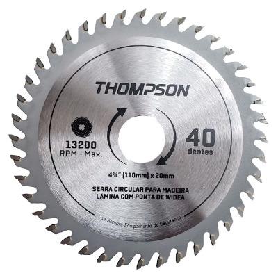 Disco De Serra Circular Widea 4.3/8 X40d Thompson - Ref.1628