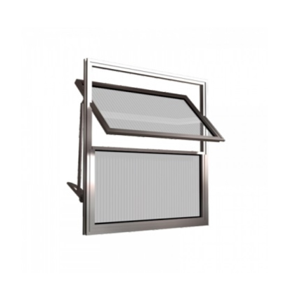 Basculante Aluminio 40x40 2 Folhas Vidro Canelado Quality - Ref.EMC040001