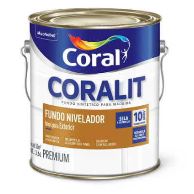 Fundo Nivelador P/ Madeira Coralit 3,6L Branco Coral - Ref.5203062
