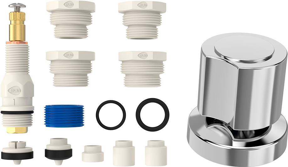 Salva Registro Kit Fácil 9 Em 1 C/Acabamento C40 Blukit - Ref.061421-212