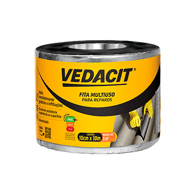 Fita Impermeabilizante Aluminio Multiuso 10cm 10m Vedacit - Ref.148077