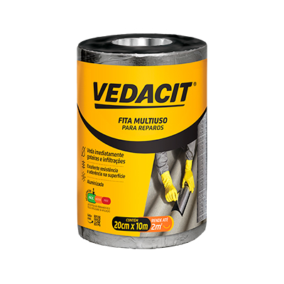 Fita Impermeabilizante Aluminio Multiuso 20cm 10m Vedacit - Ref.148078