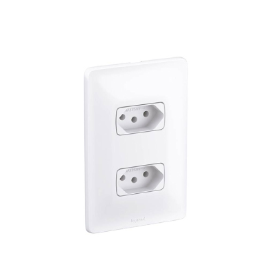 Tomada Embutir 10a Dupla Branca Pial Zeffia Legrand - Ref.680111