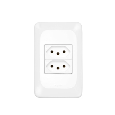 Tomada Embutir 10a Dupla Branca Pial Pop Legrand - Ref.LGX303