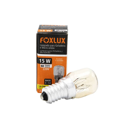 Lampada P/Geladeira/Microondas E14 Clara 15w 127v  Foxlux - Ref.IG15.1