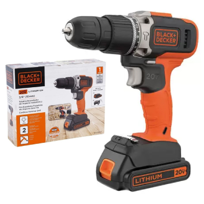 Parafusadeira/Furadeira Impacto 3/8” 20v Bateria Black Decker - Ref.BCD704C1-BR