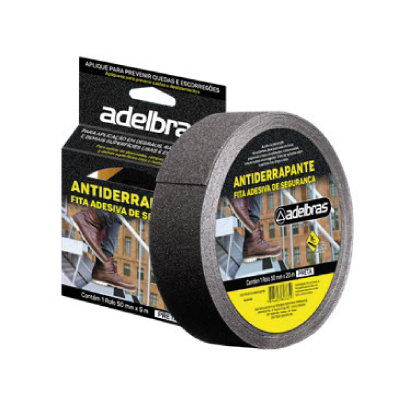 Fita Antiderrapante 50mmx5m Preta Adelbras - Ref.0803020009