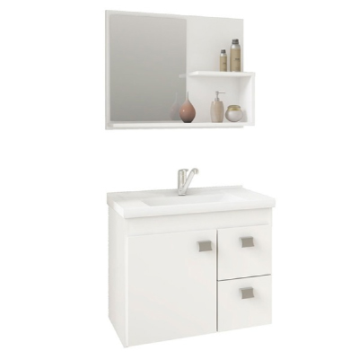 Gabinete Mdf para Banheiro Hortencia Branco Mgm - Ref.9943.2