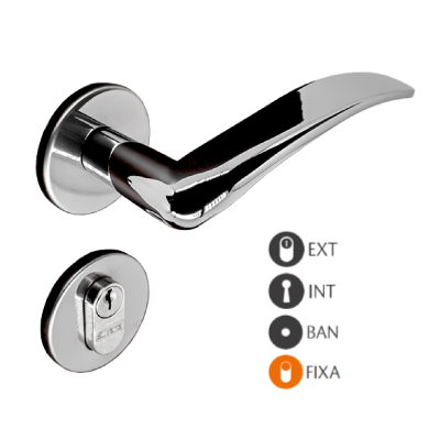 Fechadura Externa Madrid Roseta Red Crom Silvana - Ref.95231